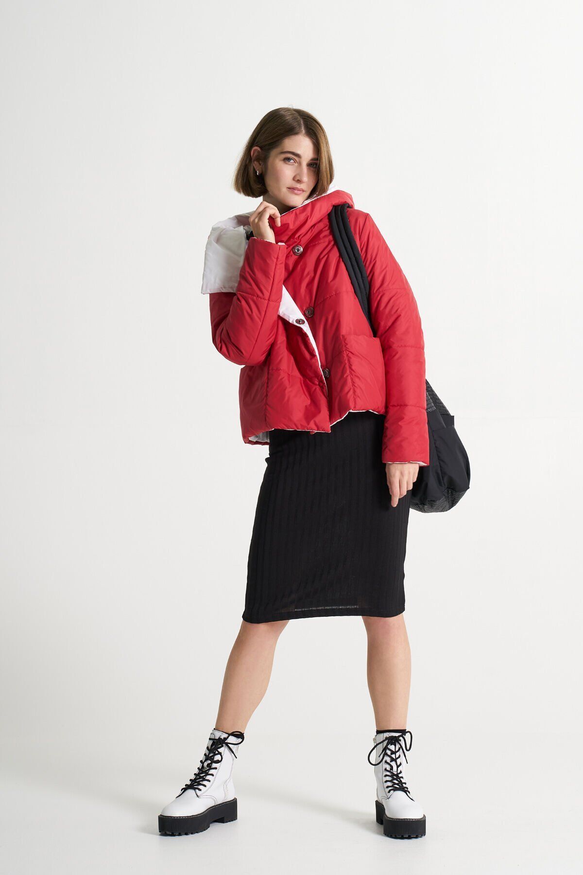 BiBi 2004k  Kırmızı Kadın Kısa Mont