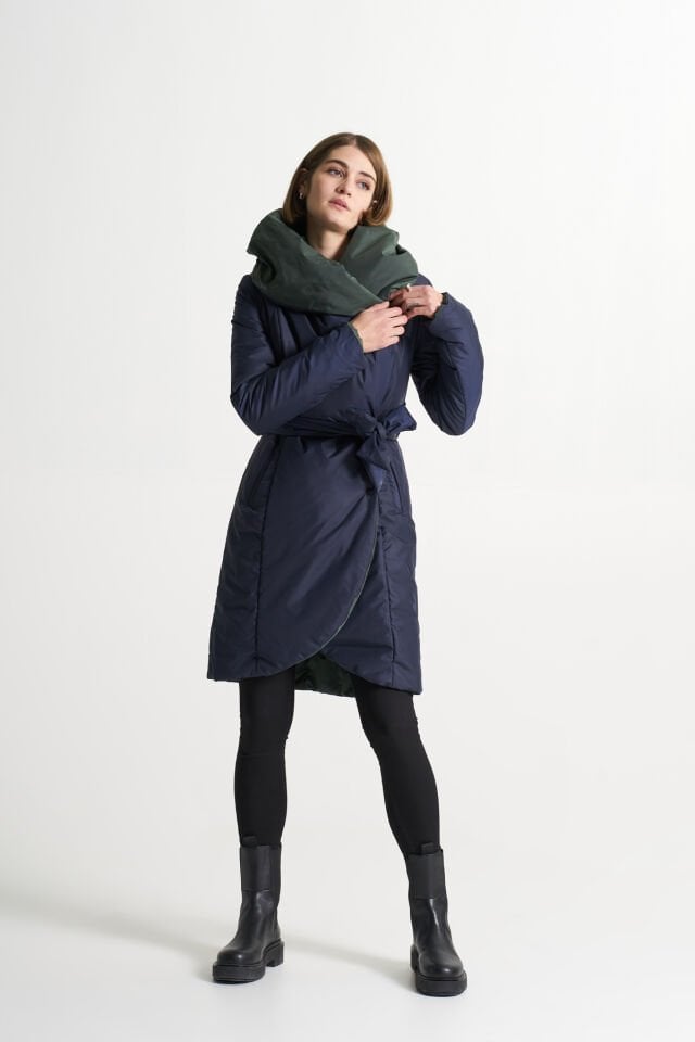 BiBi 2010 İçi Yeşil Lacivet Şal Yaka Kadın Mont