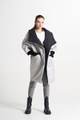 BiBi 2064 Kuşaklı Çift Taraflı Kapüşonlu Kadın Mont