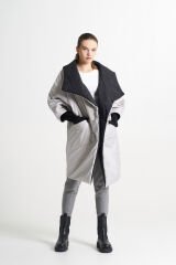 BiBi 2064 Kuşaklı Çift Taraflı Kapüşonlu Kadın Mont