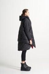 BİBİ 2140u Asimetri Detaylı Kadın Siyah Mont