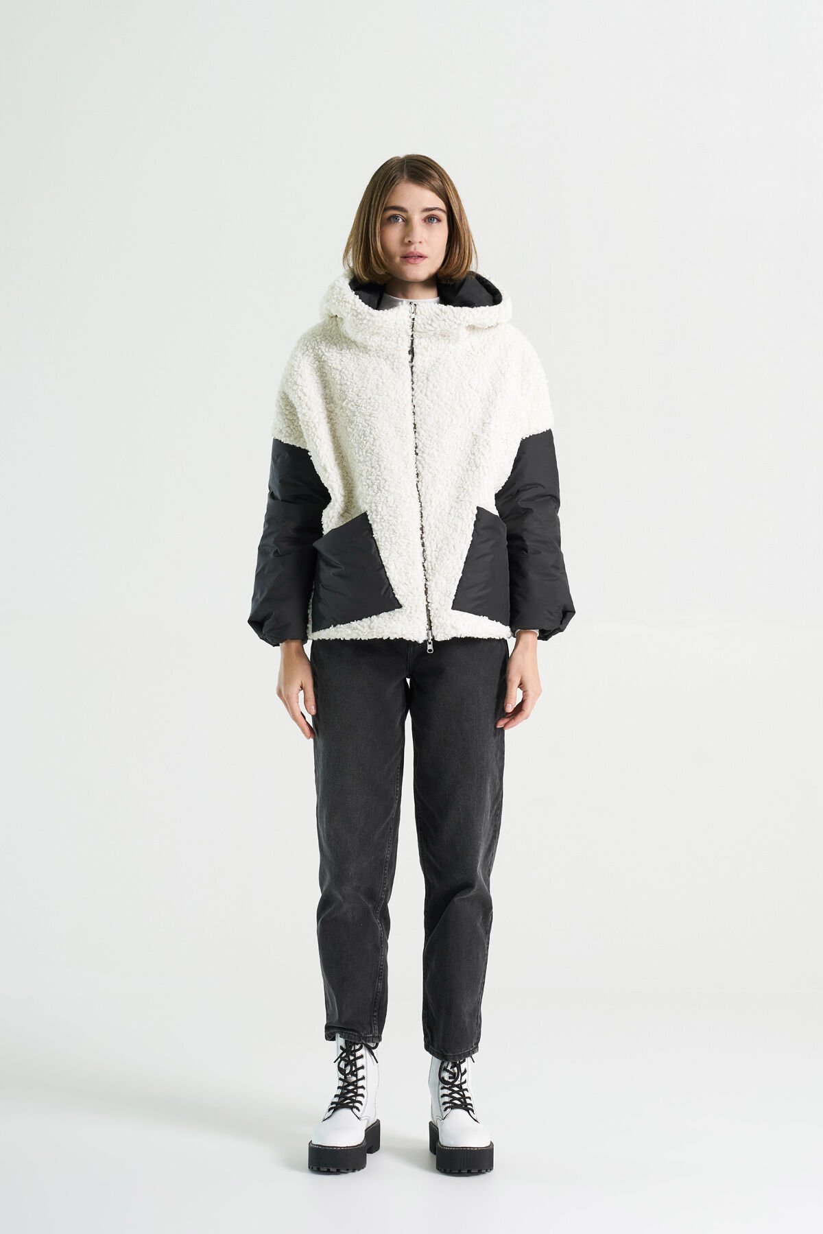 BiBi 2098kc Teddy Kumaşlı Çift Taraflı Kadın Mont