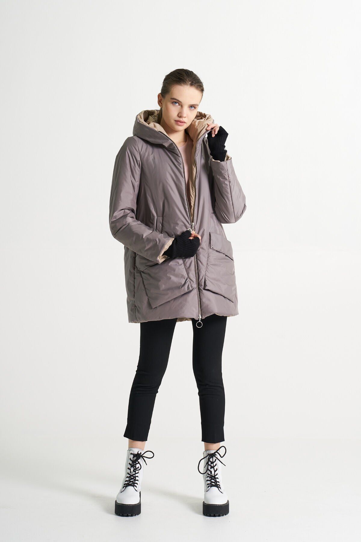 BiBi 2116k Vizon Renk Kadın Mont