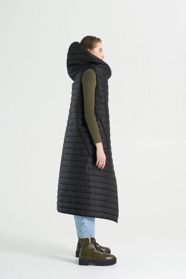 BiBi 2030 Dik Yakalı Uzun Mont Yelek