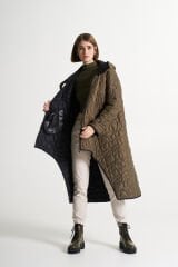 BiBi 2128 Haki Renk Önü Kısa Arkası Uzun Mont