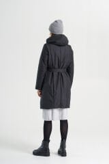 BiBi 2102 Kuşaklı Siyah Mont