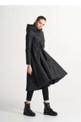 BiBi 2146 Kloş Etekli Siyah Kadın Mont