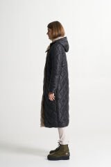 BiBi 2222 Baklava Kapitoneli İçi Bej Dışı Siyah Mont