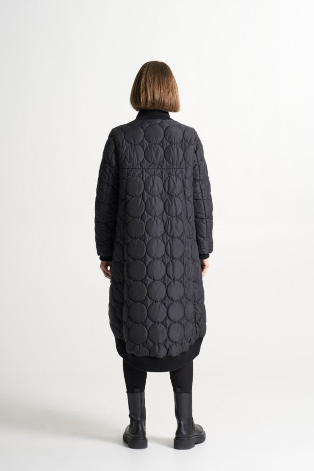 BiBi 2230 Yuvalak Kapitoneli Kadın Siyah Mont