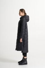 BiBi 2232 Yuvarlak Kapitoneli Siyah Uzun Mont