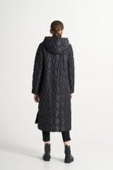 BiBi 2232 Yuvarlak Kapitoneli Siyah Uzun Mont