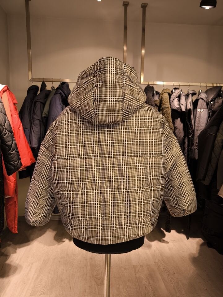 BiBi 2098k Siyah- Ekose Çift Taraflı Kısa Mont