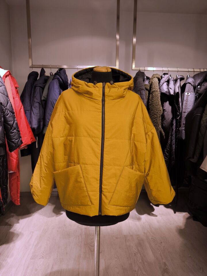 BiBi 2098k Sarı Siyah Çift Taraflı Kadın Mont