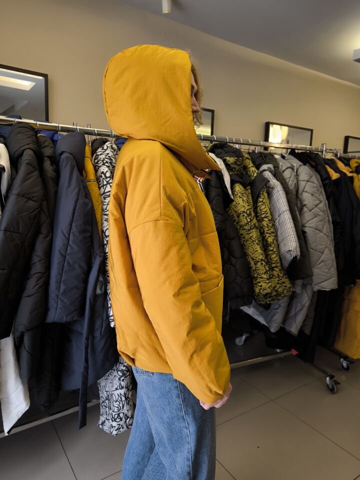 BiBi 2098k Sarı Siyah Çift Taraflı Kadın Mont