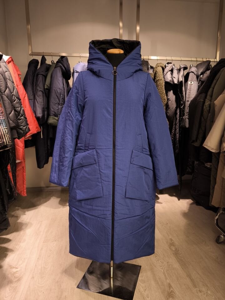 BiBi 2116 Mavi Uzun Kadın Mont