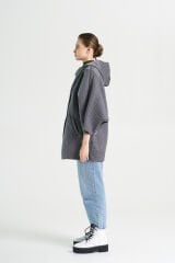 BiBi 2006 Yarasa Kol Gri Kadın Mevsimlik Ceket