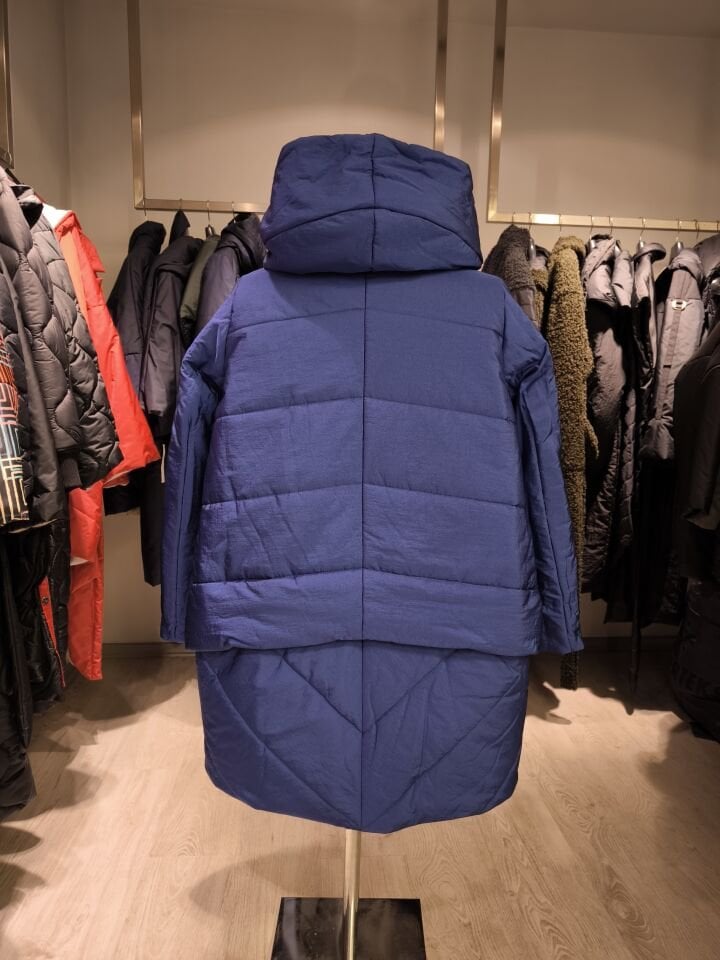 BiBi 2140 Kruvaze Kapanışlı Mavi Kadın Mont