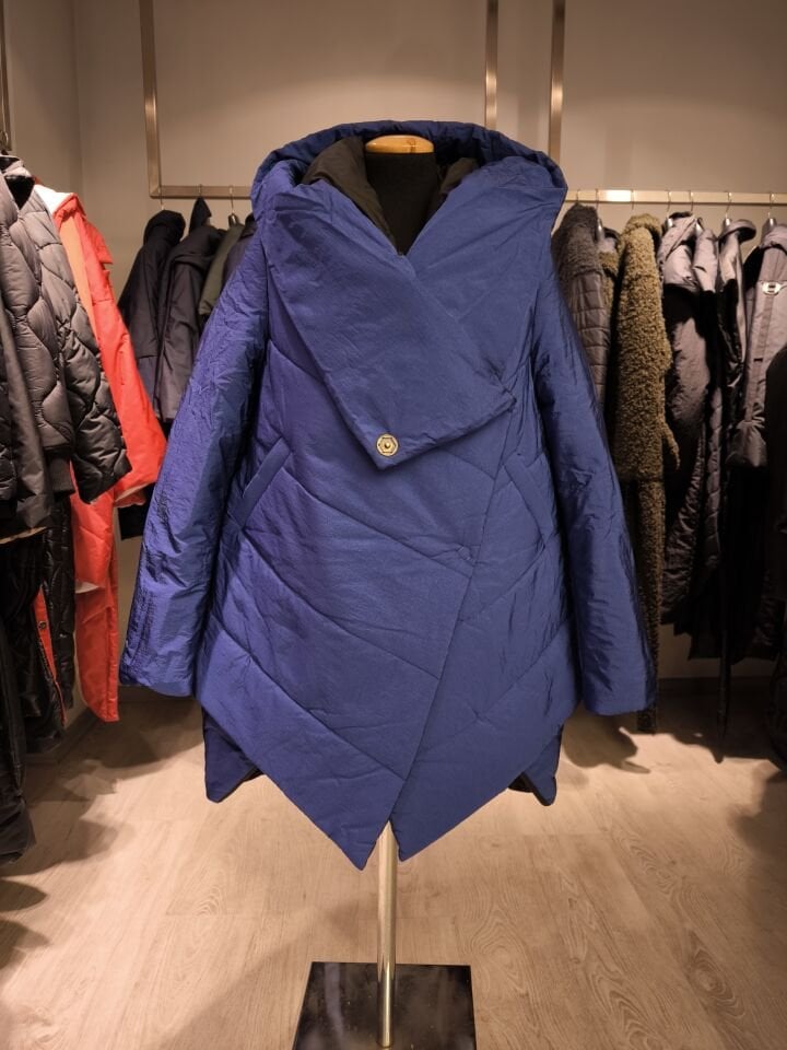 BiBi 2140 Kruvaze Kapanışlı Mavi Kadın Mont