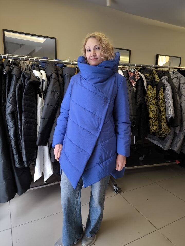 BiBi 2140 Kruvaze Kapanışlı Mavi Kadın Mont