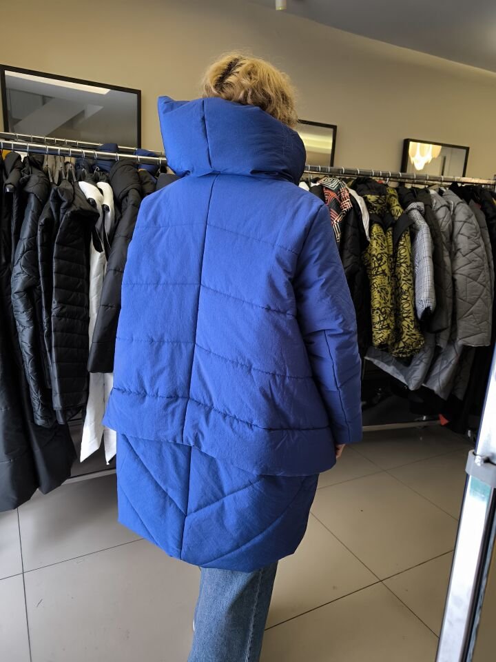 BiBi 2140 Kruvaze Kapanışlı Mavi Kadın Mont