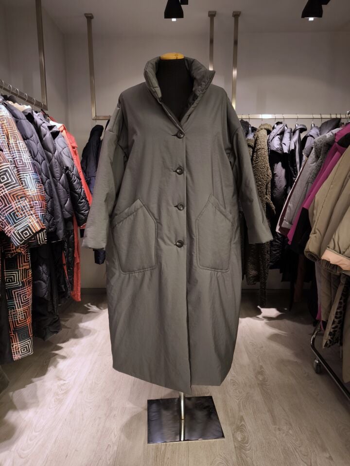 BiBi 2634  Gri Oversize Uzun Kaban Mont