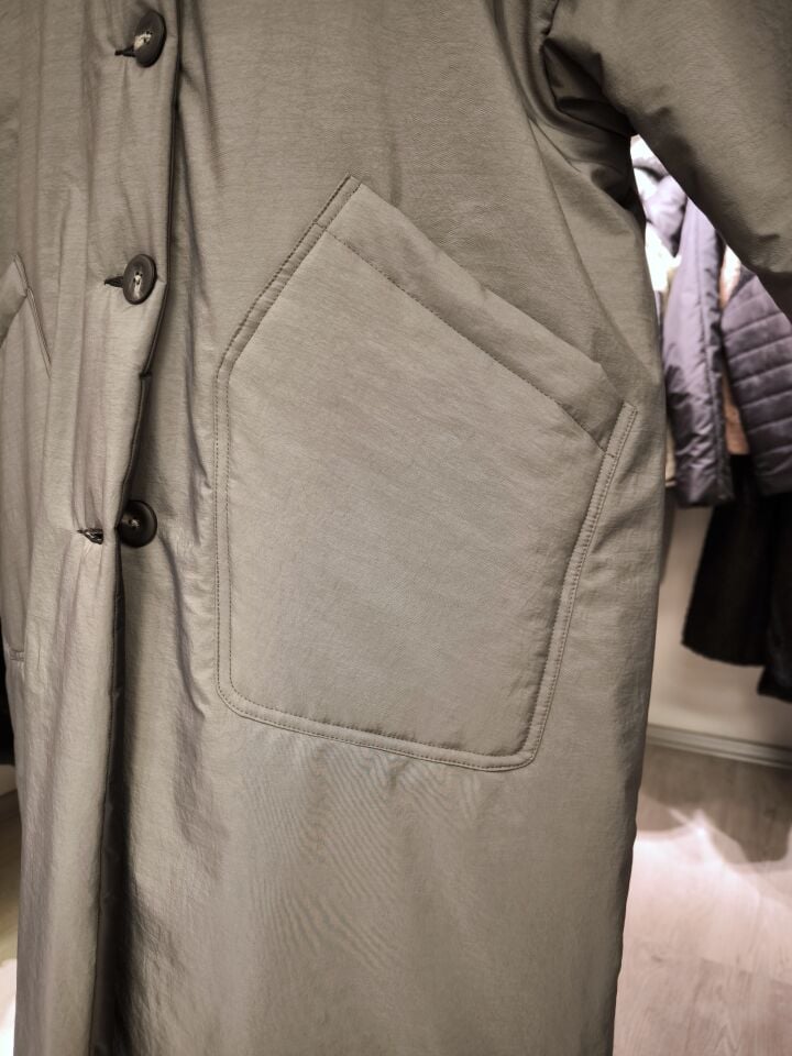 BiBi 2634  Gri Oversize Uzun Kaban Mont