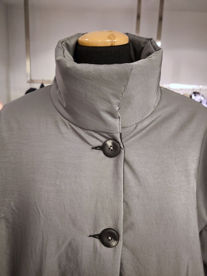 BiBi 2634  Gri Oversize Uzun Kaban Mont