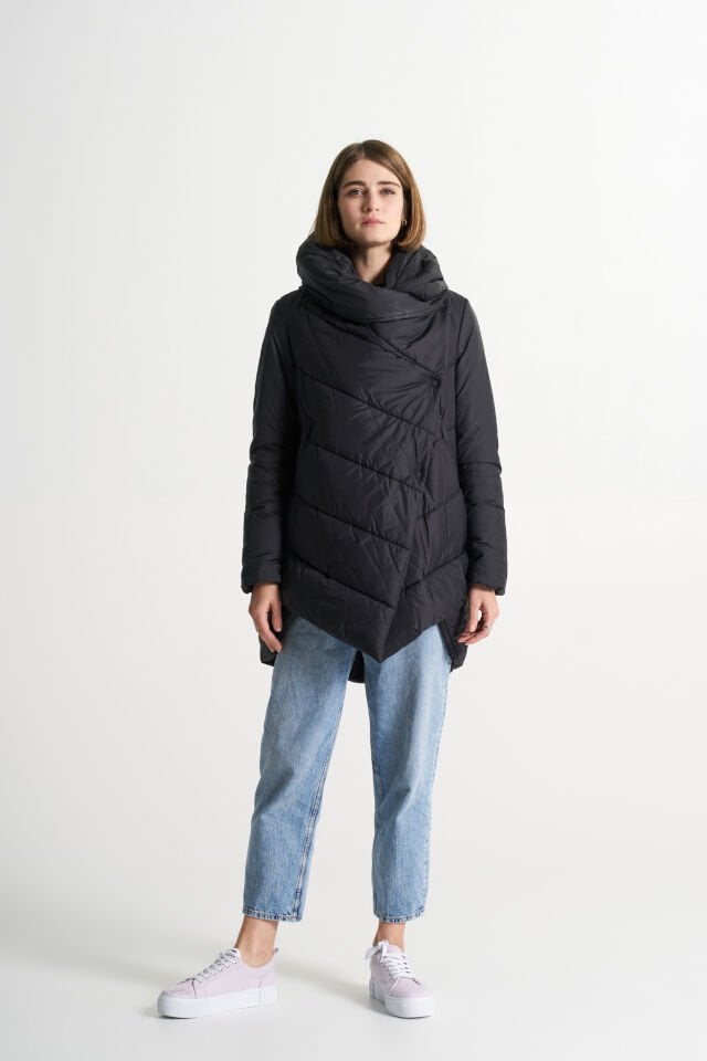 BiBi 2140 Asimetri Detaylı Kısa Kadın Mont