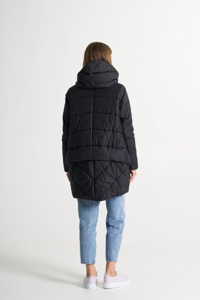 BiBi 2140 Asimetri Detaylı Kısa Kadın Mont