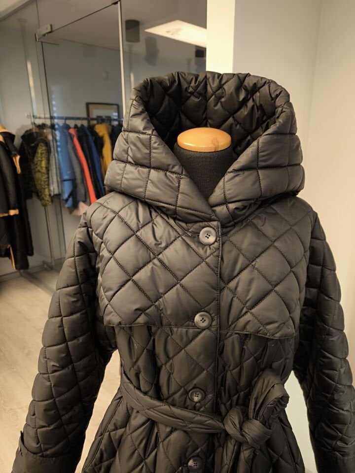 BiBi 2580K Kapitoneli Uzun Siyah Mont