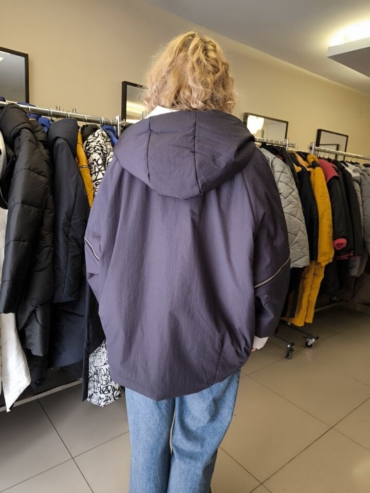 BiBi 2442 Çıkarılabilir Kollu Navy Kadın Mont