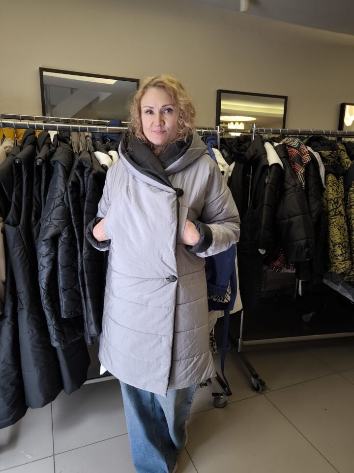 BiBi 2396 Gri Kapşonlu Kadın Mont