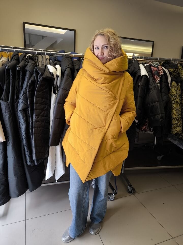 BiBi 2140 Sarı Kruvaze Kapanışlı Kadın Mont