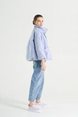 BiBi 2098 Çift Taraflı Lila-Bej Kısa Kadın Mont