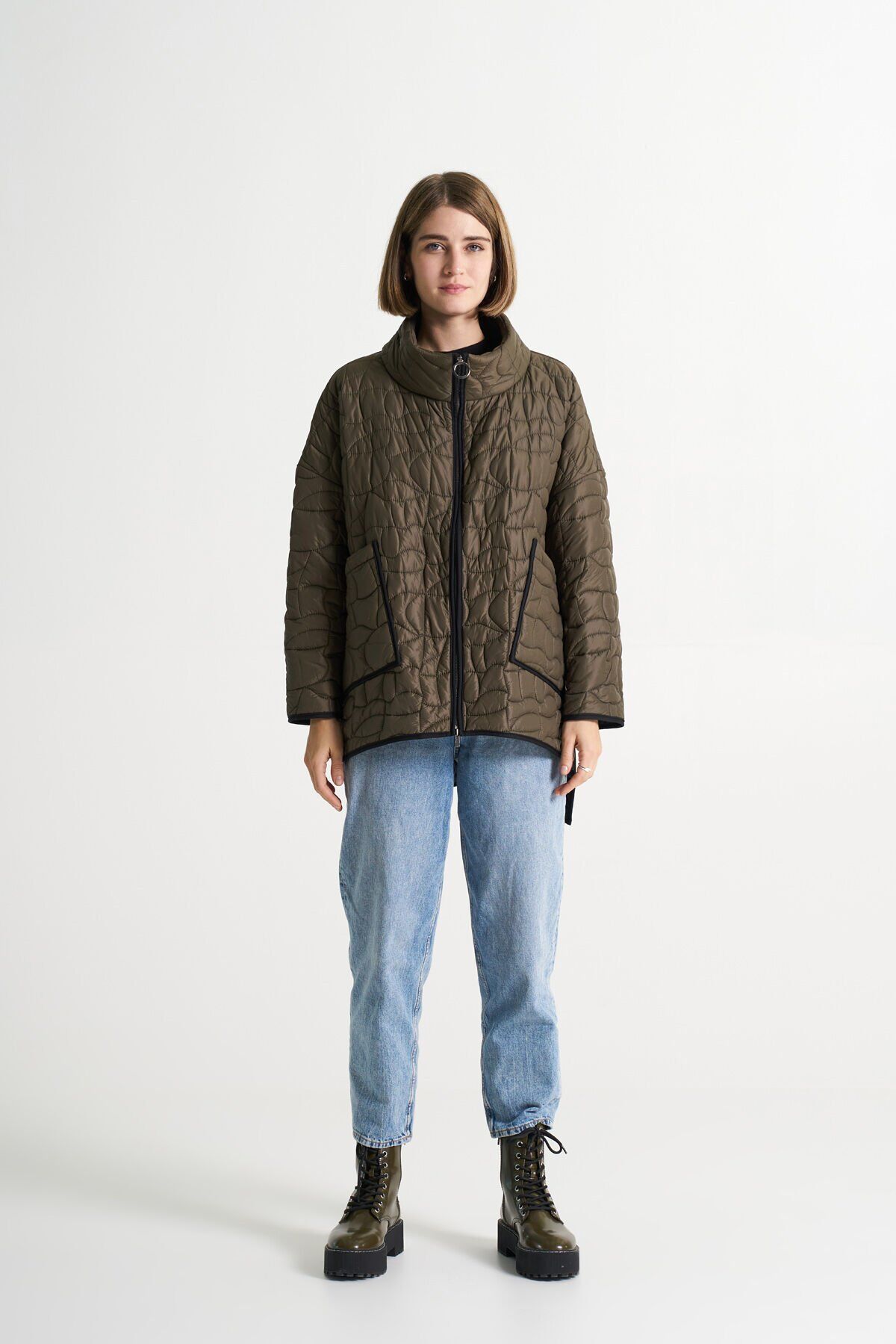 BiBi 2134 Haki Kapitoneli Kadın Kısa Ceket