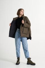 BiBi 2134 Haki Kapitoneli Kadın Kısa Ceket