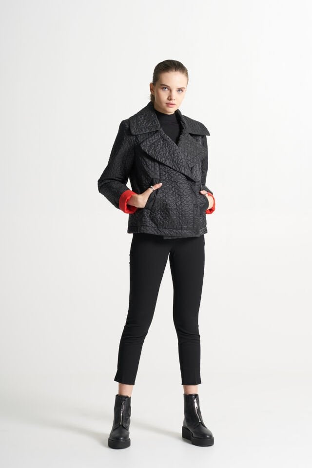 BiBi 2168 Siyah Mevsimlik Kısa Kadın Ceket