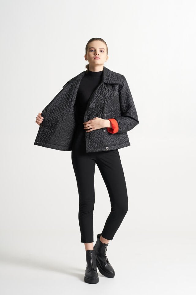 BiBi 2168 Siyah Mevsimlik Kısa Kadın Ceket