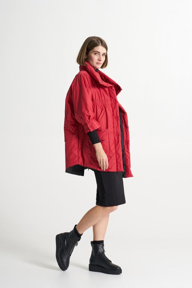 BiBi 2170 Truvakar Kol Kırmızı Kadın Mont