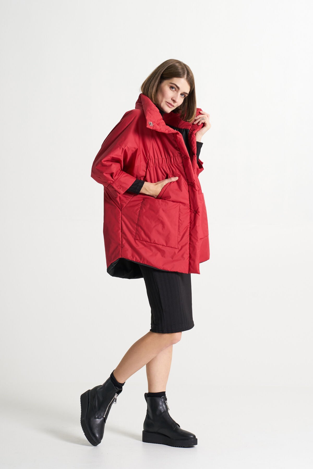 BiBi 2170 Truvakar Kol Kırmızı Kadın Mont