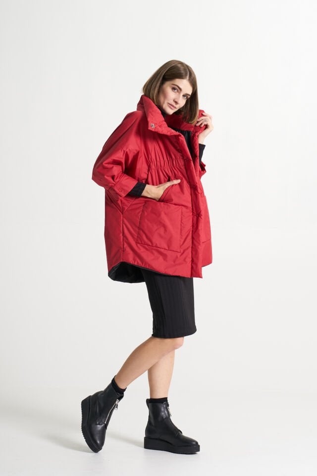 BiBi 2170 Truvakar Kol Kırmızı Kadın Mont