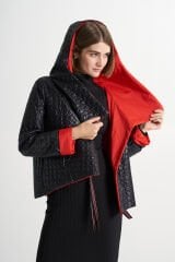 BiBi 2260k İçi Kırmızı Siyah Kısa Ceket