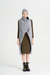 BiBi 2346y Teddy Kumaş Asimetrik Kadın Yelek