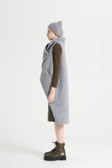 BiBi 2346y Teddy Kumaş Asimetrik Kadın Yelek