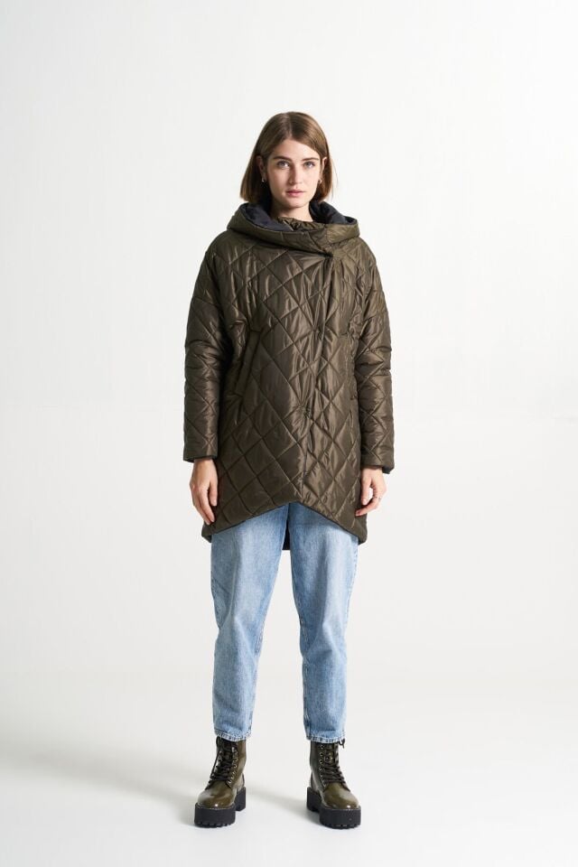 BiBi 2094k Kahverengi Kapitoneli Kadın Mont