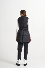 BiBi 2000 Kuşaklı Siyah Kadın Mont Yelek