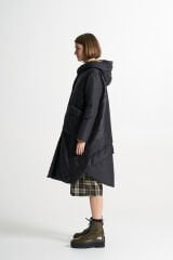 BiBi 2358 Eteği Asimetri Detaylı Siyah Kadın Mont