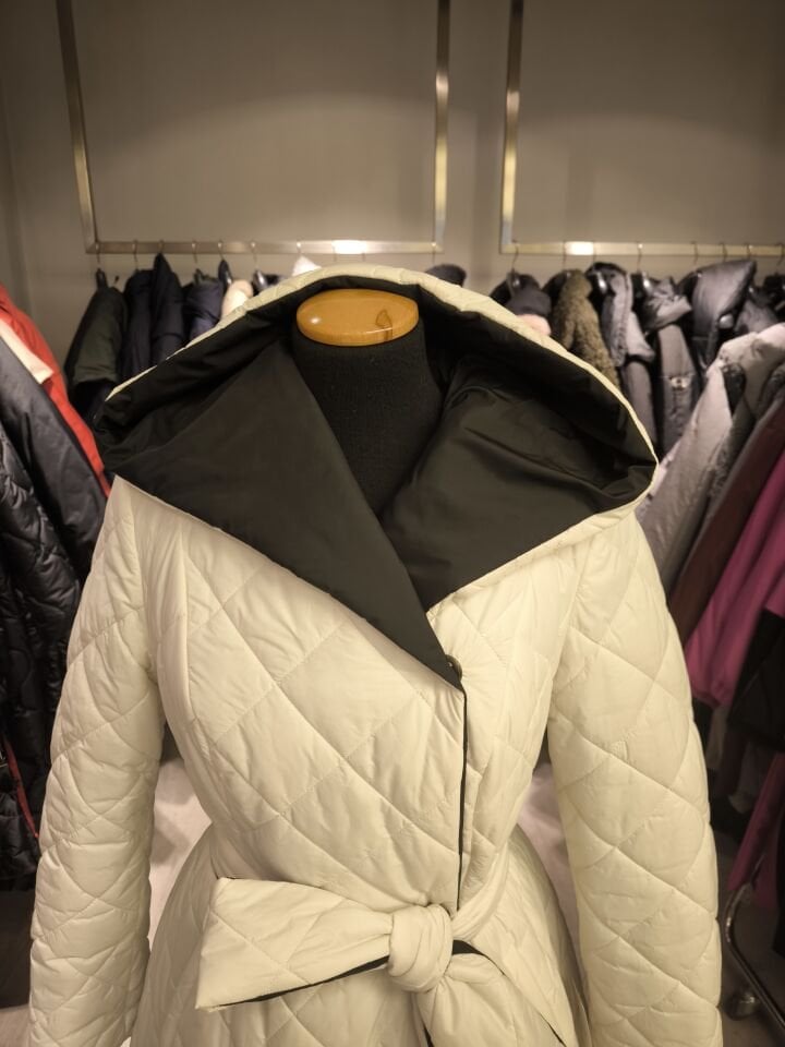 BiBi 2224 KLOŞ ETEKLİ BEYAZ UZUN  MONT