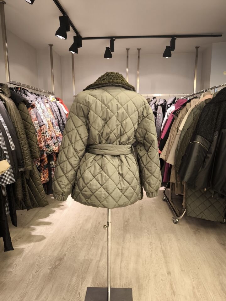 BiBi 2520  TEDDY KUMAŞLI YEŞİL KISA MONT