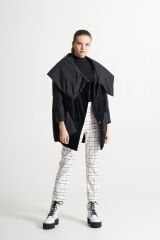 BiBi 2096k Kadife Detaylı Şal Yaka Kadın Mont